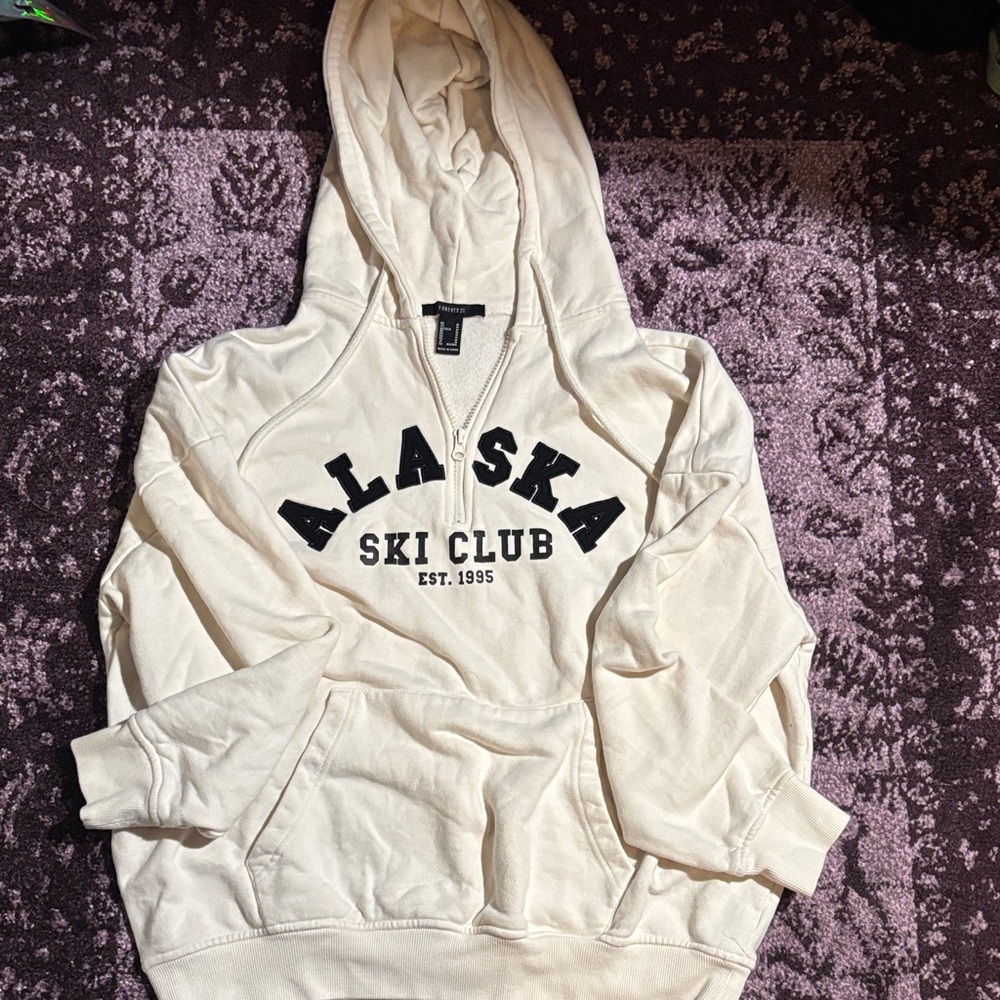 Alaska Ski Club Cream Hoodie